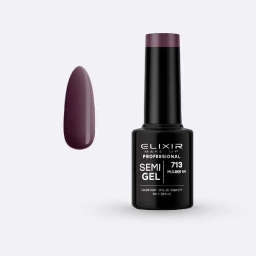 Elixir Make Up Semigel Color Coat Soak Off  713 - Mulberry 5ml